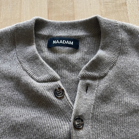 Naadam Cashmere Ribbed Henley - Picture 2 of 6